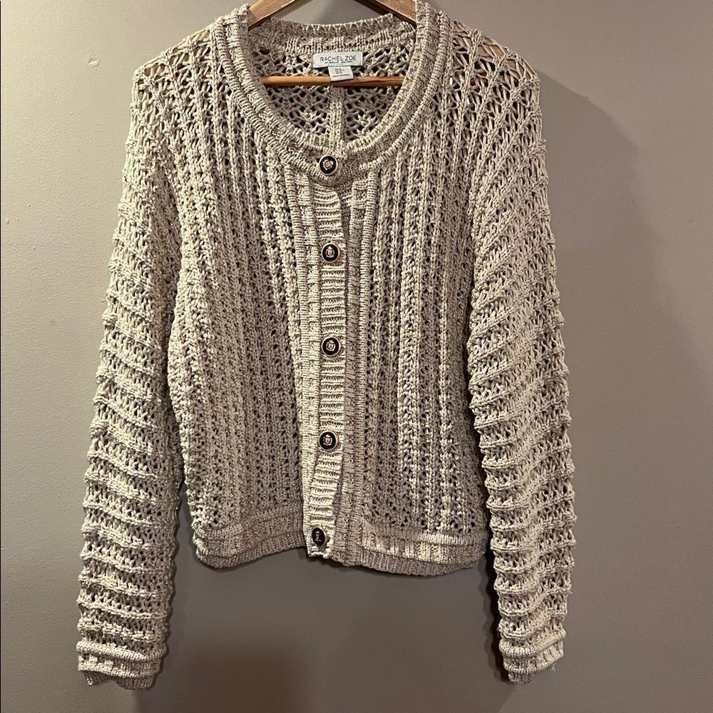 Rachel Zoe Gold Thread Cardigan
